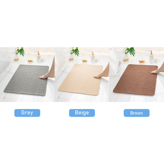 Superseller - Shower Mat Non Slip Bathtub Mat Water Absorbent Door Mat Quick Drying pvc Loofah Bathmat - Grey