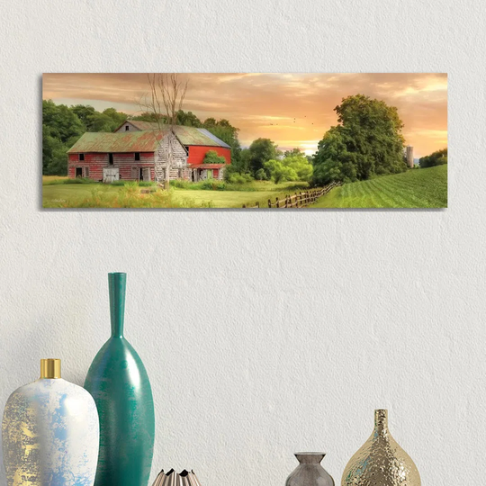 Greener Pastures by Lori Deiter - Panoramic Graphic Art on Canvas