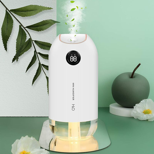 Ilovemilan - Air Humidifier,Ultrasonic Quiet Baby Air Humidifier, With Night Light and 2 Spray Holes 500ML, Suitable for Cars, Offices, Bedrooms