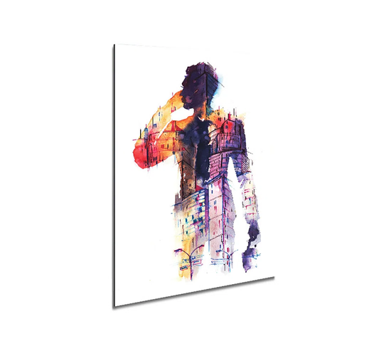 Man Of The City - Unframed Graphic Art on Metal
