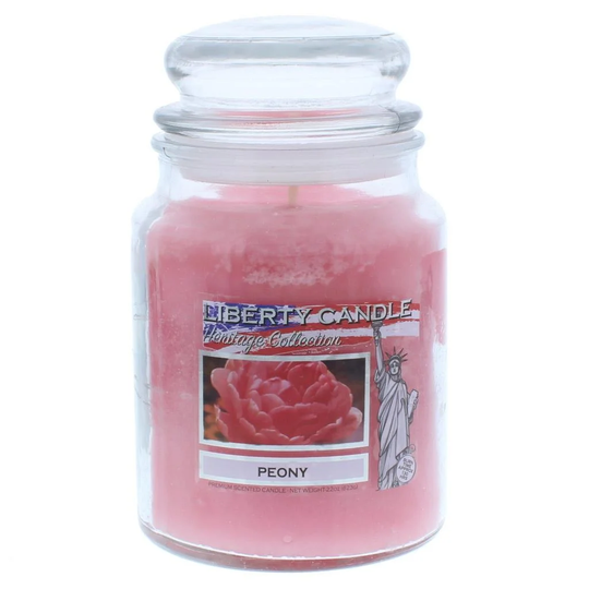 Bubble Lid Glass Peony Scented Jar Candle