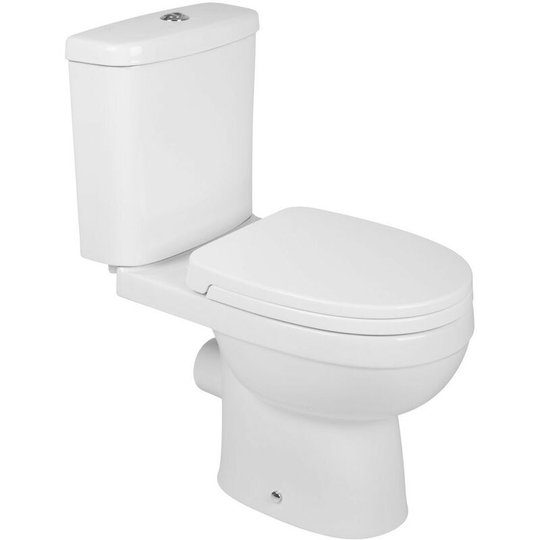 Contemporary Bathroom WC Close Coupled Toilet Pan with Soft Close Seat Cistern