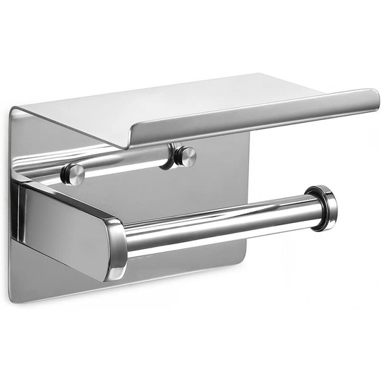 Wall Mounted Stainless Steel Toilet Roll Holder with Spacious Shelves for Kitchen and Bathroom Roll Holder