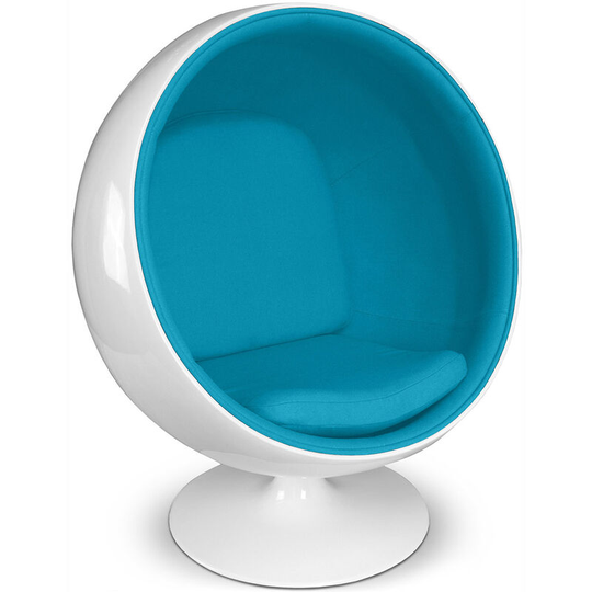 Batton Chair - Fabric Turquoise Fiberglass, Fabric, pp, Fabric - Turquoise
