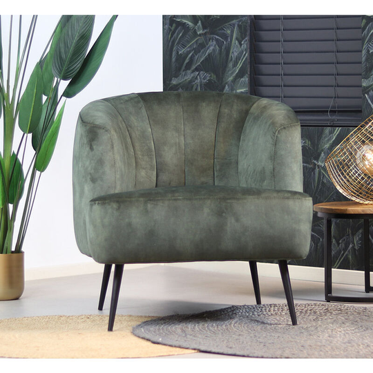 Velvet armchair Billy Green - Green