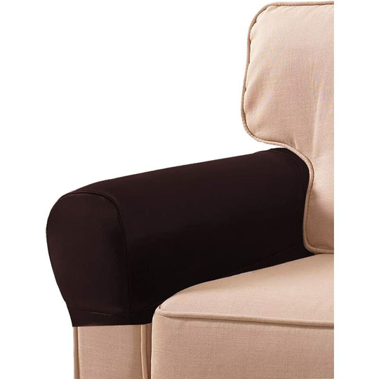1 Pair of pu Leather Sofa Armrest Covers for Armchair Armrests, Stretch Slipcovers for Sofa Furniture, Armrests (Coffee)