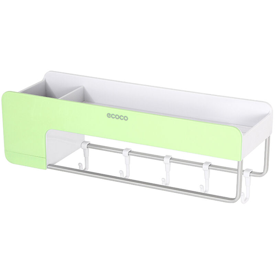 Bathroom Shelf Storage Organizer Wall Mounted Magnetic Shower Shelf Kitchen Storage Basket Rack with Towel Bar - Ecoco