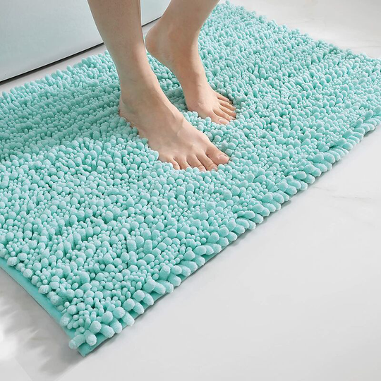 Betterlifegb - bette Non-Slip Long Pile Chenille Microfiber Bath Mat 40 x 60 cm, Machine Washable Bath, Shower and Bathroom Floor Mat, Duckshell