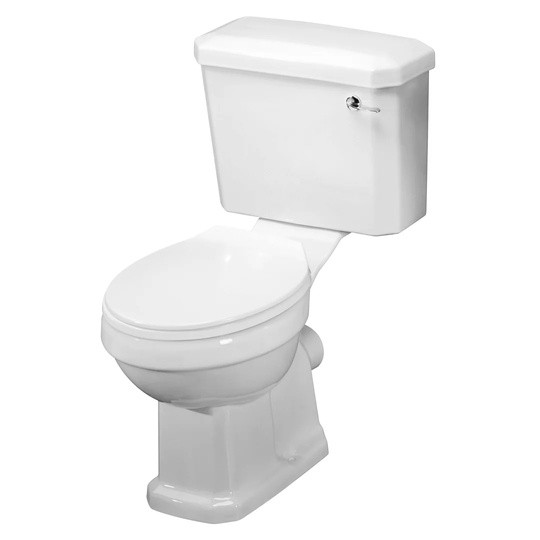Close Coupled Toilet with Lever Flush and Soft Close Seat