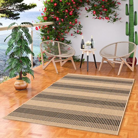 Conover Hand Loom Cream/Grey Indoor/Outdoor Rug