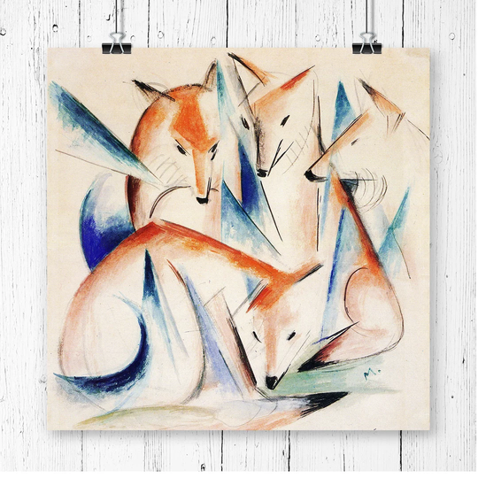 'Foxes' by Franz Marc Painting Print