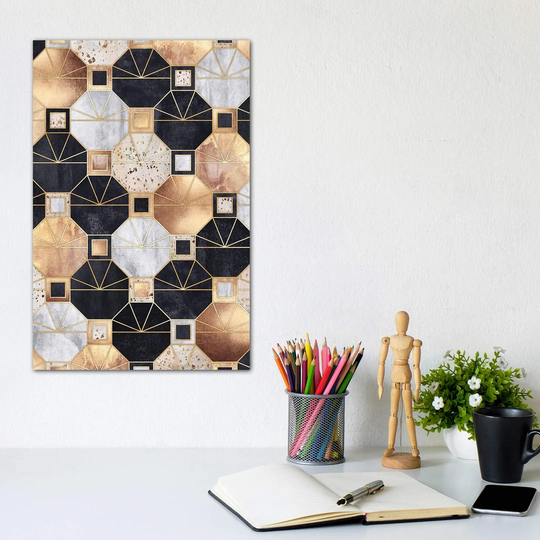 Art Deco Octagons by Elisabeth Fredriksson - Wrapped Canvas Graphic Art Print