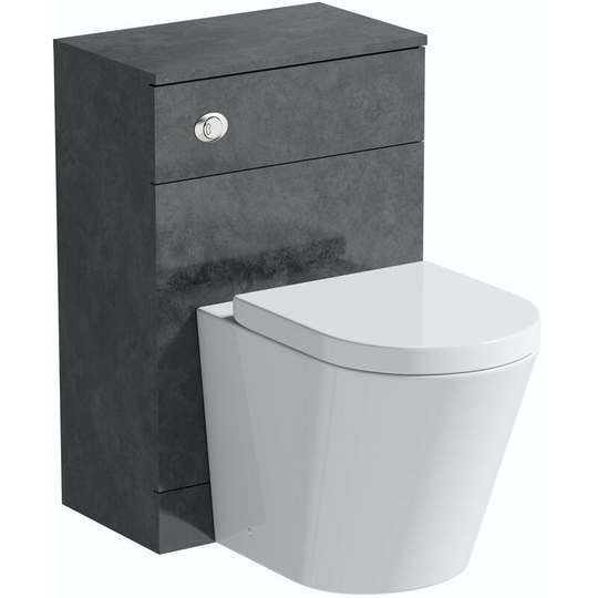 Kemp back to wall unit and Contemporary toilet with soft close seat - Grey - Orchard