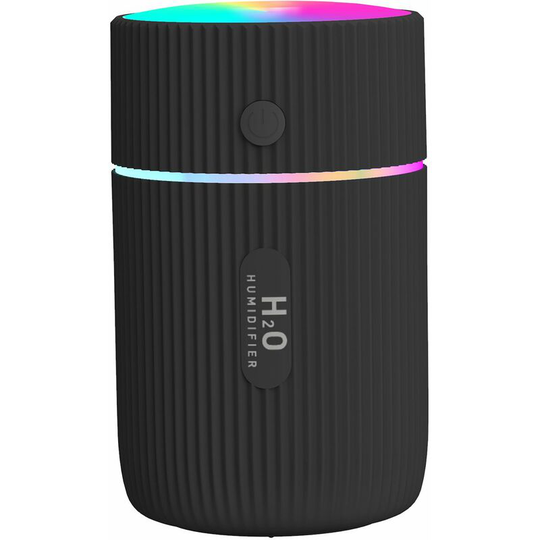 Perle Rare - Air Humidifier, Mini Ultrasonic Humidifier, Auto Shut Off and Colorful Night Light, usb Portable Humidifier for Auto Home (Black)