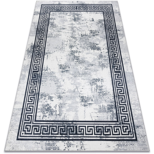 Andre 1189 washing carpet Marble, greek anti-slip - black / white black 160x220 cm