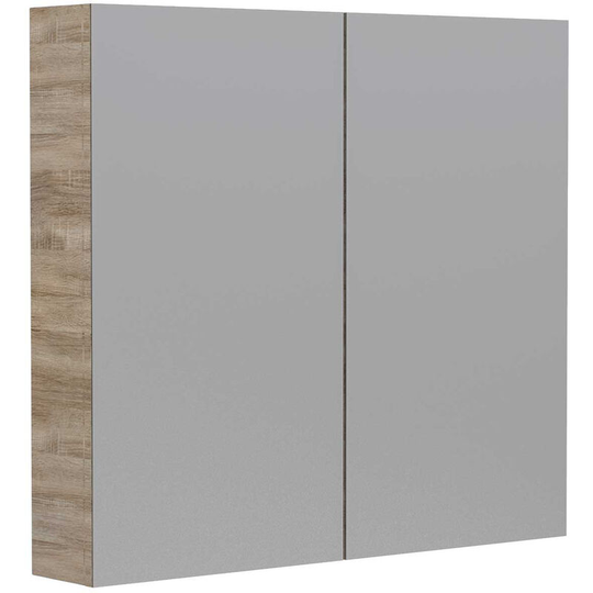 Napoli Bordalino Oak 800mm Wall Mounted Mirrored Cabinet - Bordalino Oak