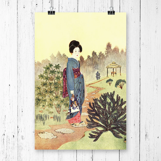 'Geisha Girl Japanese Oriental Art' Graphic Art