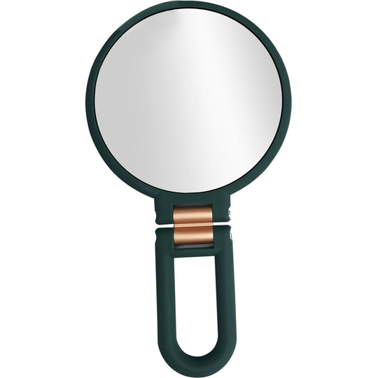 Asupermall - 10X/15X Magnifying Handheld Mirror Folding Handle Double-sided Portable Travel Magnified Hand Mirror Pedestal Makeup Mirror,Army