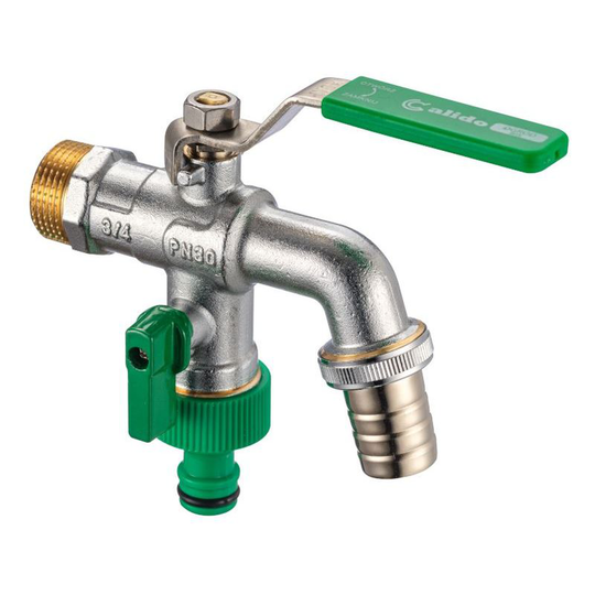 Calido - 3/4' Inch bsp Double Outlet Garden Outdoor Tap Ball Valve Faucet Hose Fitting