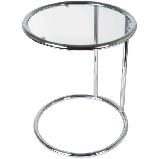 Side Table In Metal With Glass Top Side
