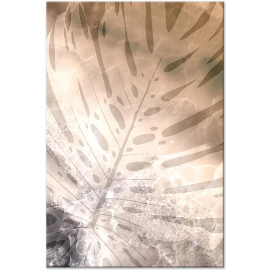 'Amber Monstera' - Wrapped Canvas Graphic Art Print