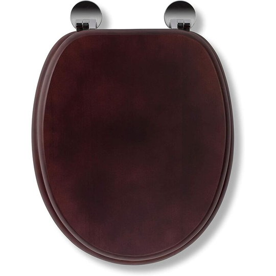 Flexi-Fix Davos Top & Bottom Fix Toilet Seat, Mahogany Effect - Croydex