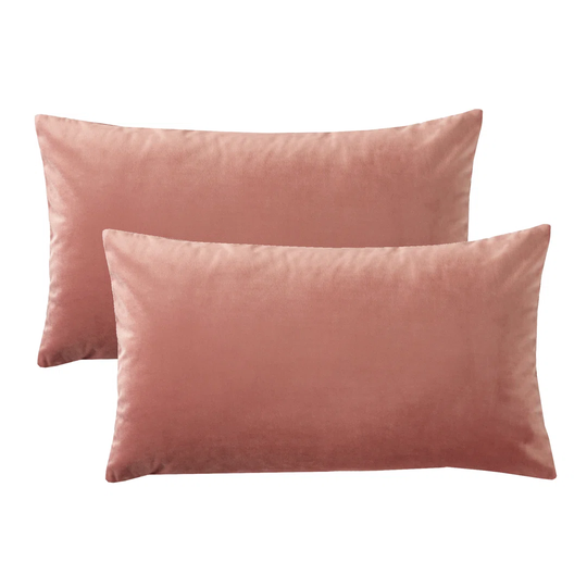 Surry Solid Colour Pink Rectangular Lumbar Cushion Cover