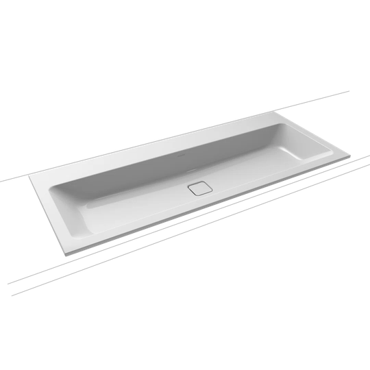 Manhattan White Steel Enamel Rectangular Inset Basin Bathroom Sink
