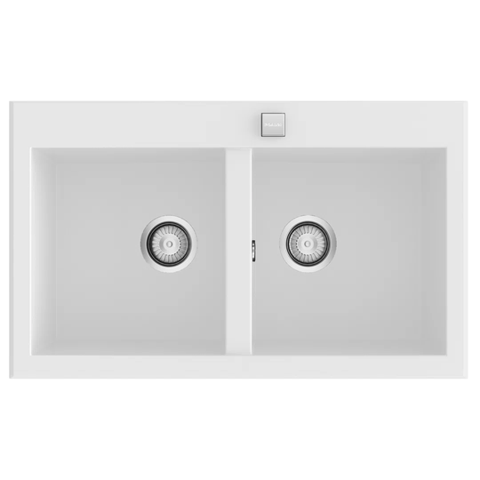Sharan 80 Cm X 52 Cm Double Bowl Inset/Undermount Kitchen Sink