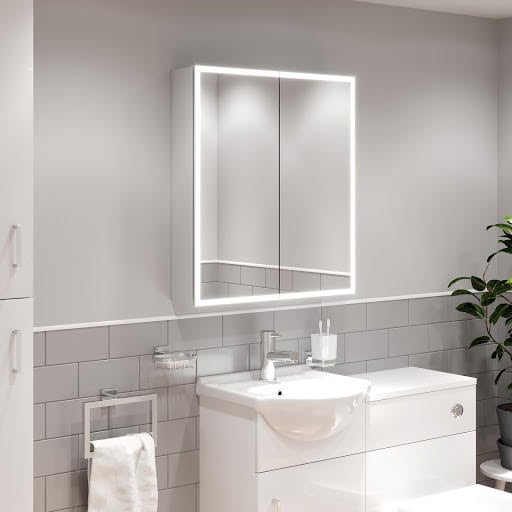 Artis LED Mirror Cabinet With Demister & Shaver Socket 700x600mm - Mains Power