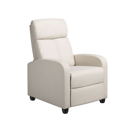 Leather Recliner Chair Adjustable Reclining Sofa - Beige - beige - Yaheetech