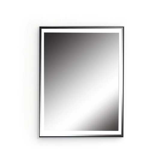 Mcwhirter Lighted Metal Framed Wall Mounted Bathroom Mirror in Grey