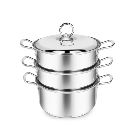 Stainless Steel 3 Tier 3 L Steamer with Lid