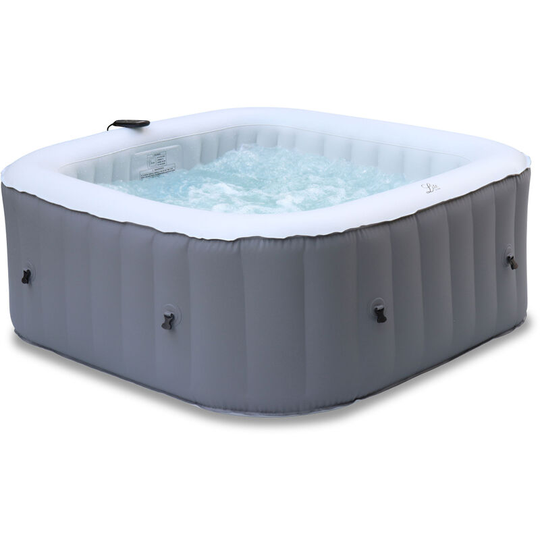 Square inflatable hot tub MSpa - fjord 4 grey - Ø160cm square 4-person spa, pvc, pump, heater, filter, remote control - Grey