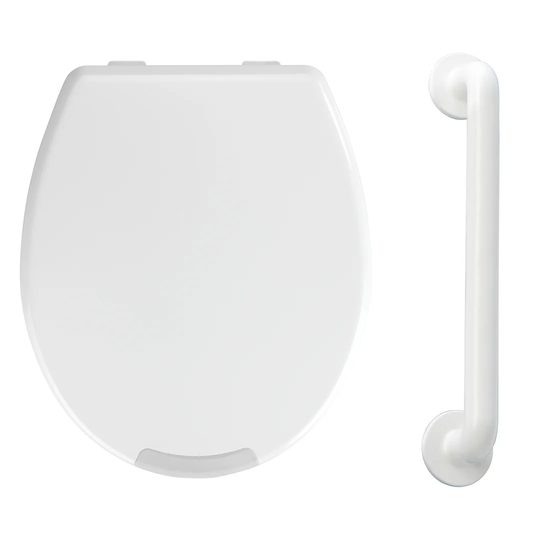 Secura Raised Toilet Seat and 43cm Grab Rail