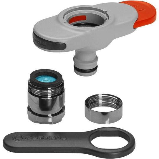 Fitting for Betterlife indoor water taps: Fitting for indoor water faucets, incl. aerated jet head adapter, key for easy insertion, for kitchen and