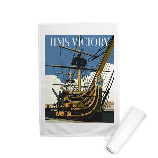 HMS Victory Ship in Portsmouth, Hampshire Tea Towel