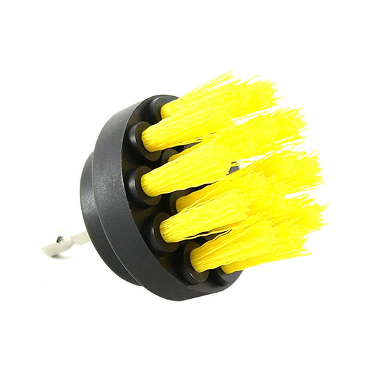 Asupermall - Drill Brush Bathtub Tile Cleaning Brush Tool Round Full Electric Bristle Drill Brushes Scrubber Brush,Yellow - Yellow