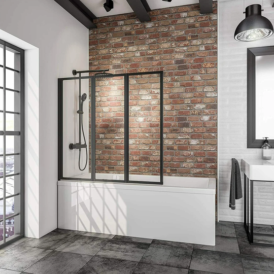 Alluminium Straight Hinged Bath Screen