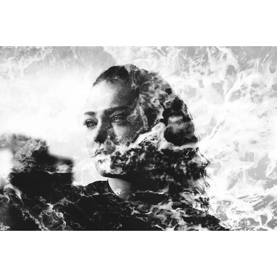 Double Exposure of Woman - Wrapped Canvas Graphic Art