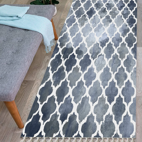 Damiani Machine Woven Cotton Grey/White Rug