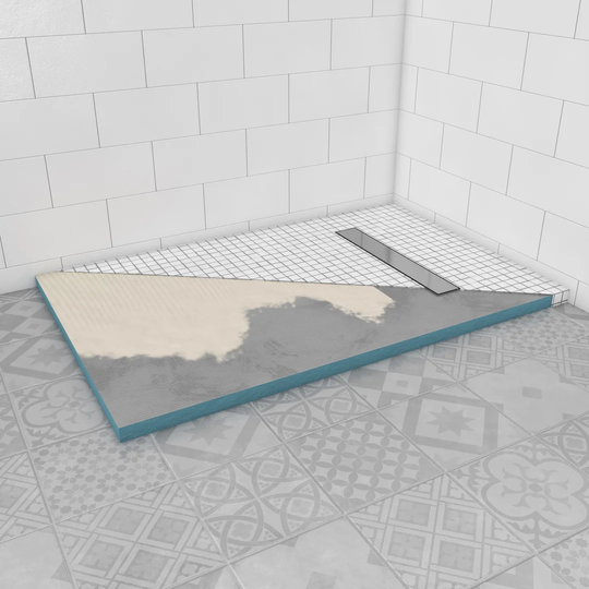 Showerboard 90 X 140 X 4 Cm, Incl. drain channel Silver