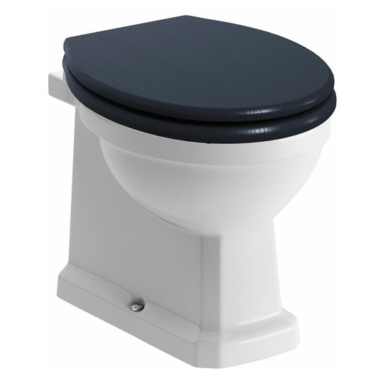 Signature - Aphrodite Back To Wall Toilet 535mm Projection - Indigo Ash Wooden Effect Seat