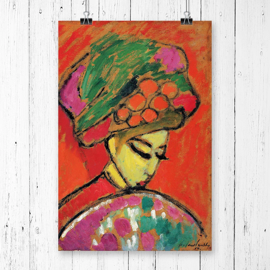 'Young Girl with a Flowered Hat' by Alexi Von Jawlensky Printing Print