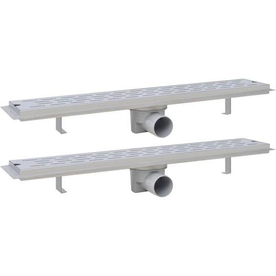 Vidaxl - Linear Shower Drain 2 pcs Line 630x140 mm Stainless Steel