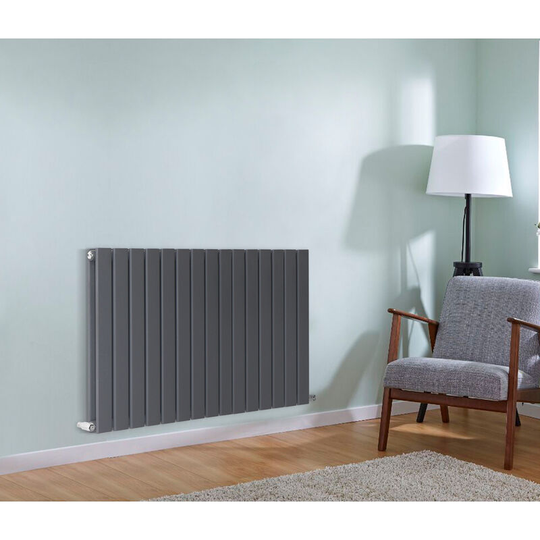 NRG - Anthracite Flat Panel Radiator Designer Column Bathroom Central Heating Double 600x1020mm
