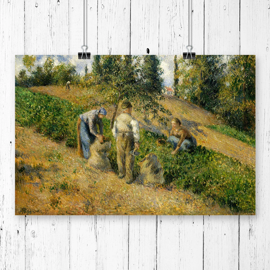 The Harvest' by Camille Pissarro Painting Print