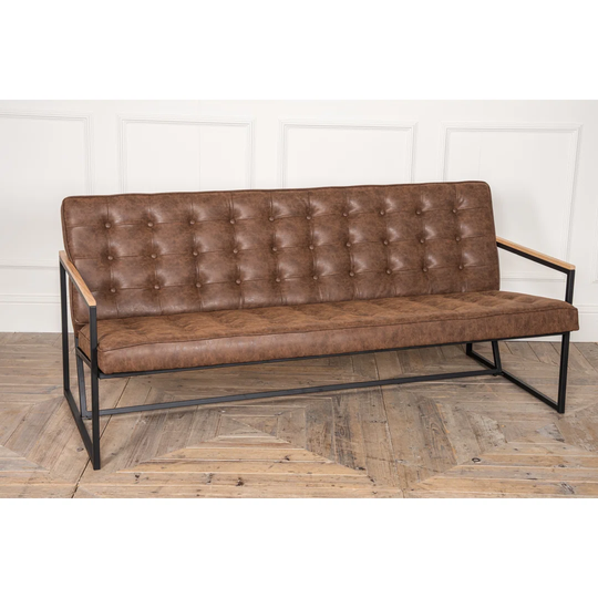 Aminia 173Cm Faux Leather Square Arm Sofa
