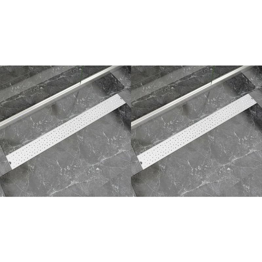 Linear Shower Drain 2 pcs Bubble 1030x140 mm Stainless Steel VD18859 - Hommoo