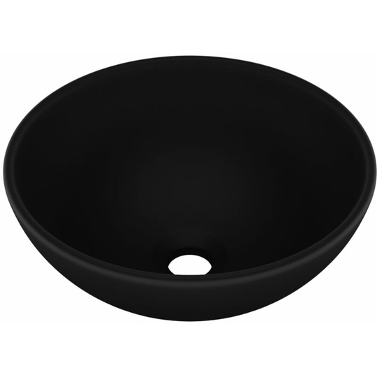 Luxury Bathroom Basin Round Matt Black 32.5x14 cm Ceramic Vidaxl Black